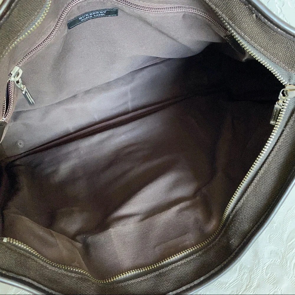 Burberry brown canvas laptop briefcase